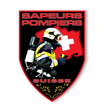 Vignette ronde pare-brise autocollant sapeurs-pompiers