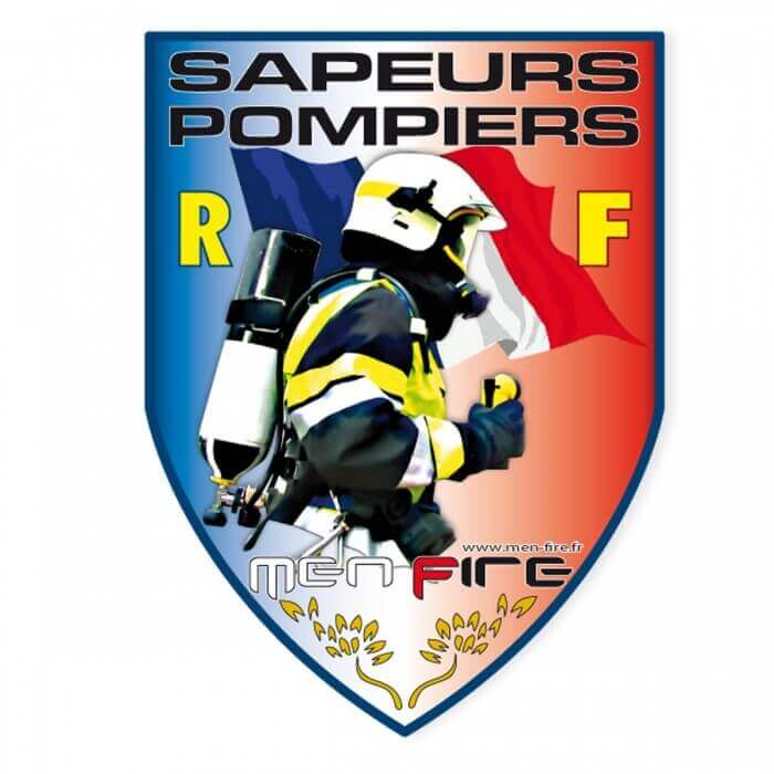 Autocollant Sapeurs-Pompiers blason - Drapeau MF