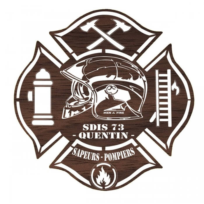 Tableau Sapeurs Pompiers Bois - Personnalisé