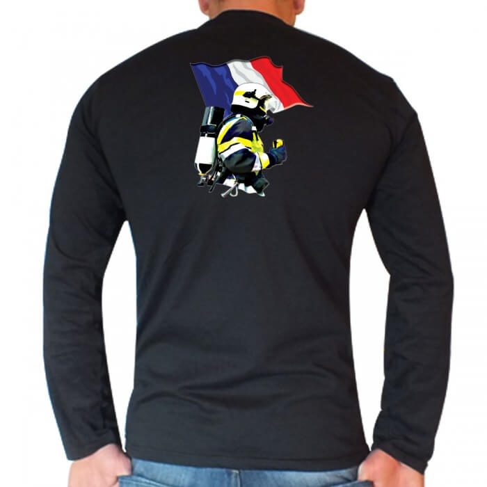 Tee shirt Sapeurs-Pompiers ML : Drapeau MF