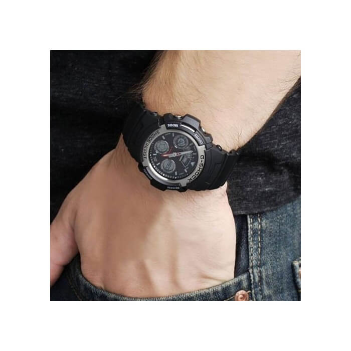 Visiter la boutique CasioCasio G-SHOCK Homme Analogique-Digital Quartz Montre avec Bracelet en Caoutchouc AW-590-1AER 