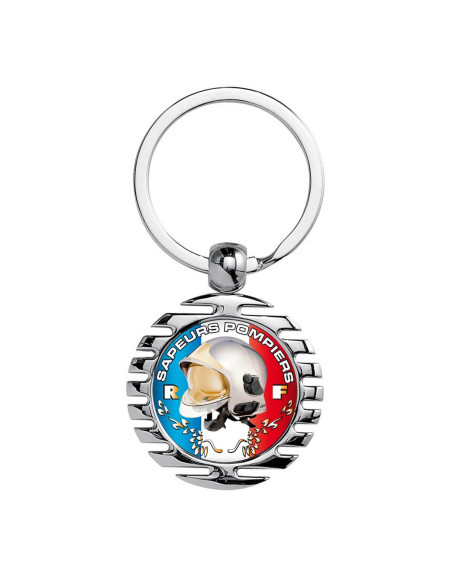 Porte clés Sapeurs Pompiers - rond strié