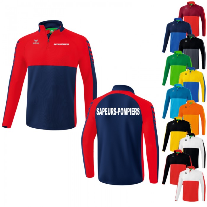 Sweat 1/4 zip Erima - Six Wings - Sapeurs-Pompiers