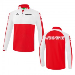 Sweat 1/4 zip Erima - Six Wings - Sapeurs-Pompiers