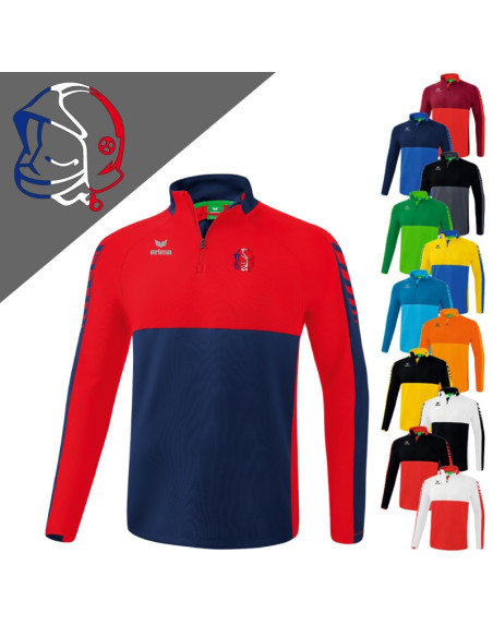 Sweat 1/4 zip Erima - Six Wings - Casque Tricolore Sweat 1/4 zip Erima - Six Wings - Casque Tricolore