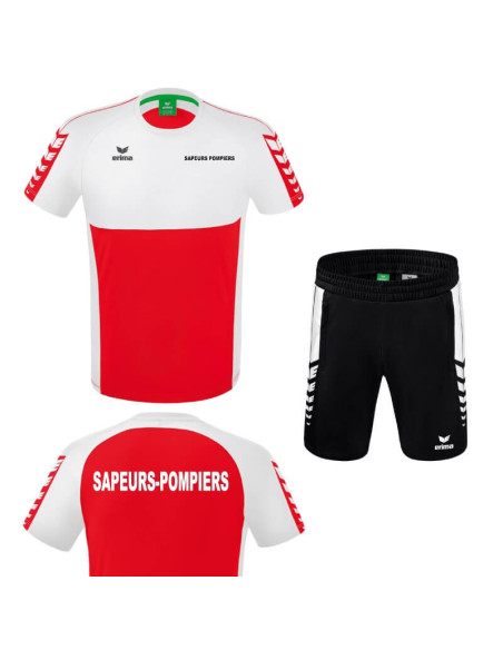 Pack Sport T-shirt + Short Erima Six Wings - Sapeurs-Pompiers