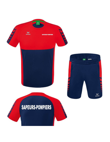 Pack Sport T-shirt + Short Erima Six Wings - Sapeurs-Pompiers