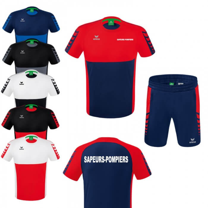 Pack Sport T-shirt + Short Erima Six Wings - Sapeurs-Pompiers