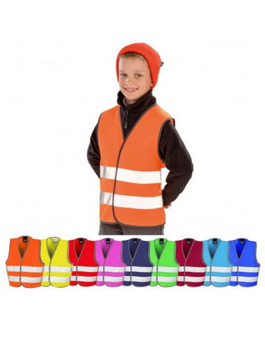 Gilet De Sécurité Haute Visibilité Enfants 4-12 Ans - Jaune Avec Bandes Réfléchissantes, Norme EN1150, Pour Sécurité En Extérieur