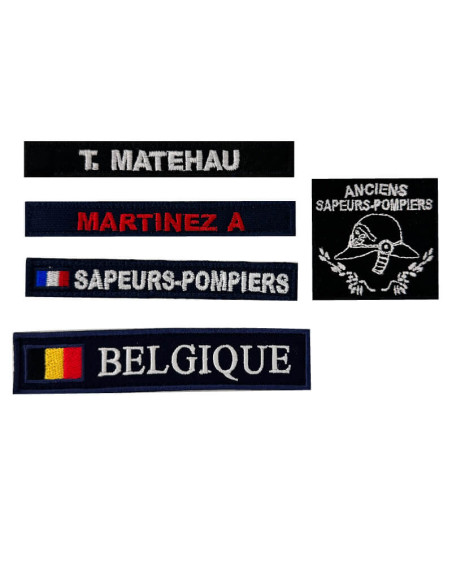 Fabrication de bandes patronymes et grades (dès 5 pièce)