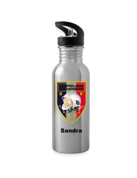 Gourde acier inox 600 ml grise - personnalisée à l'unité