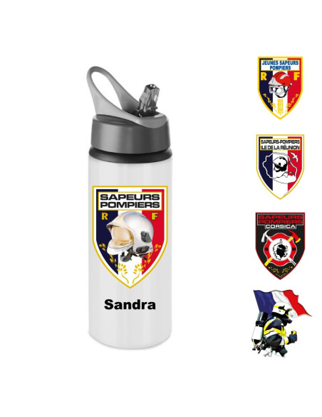 Gourde aluminium 750 ml blanche - personnalisée à l'unité