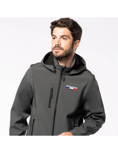 Veste Softshell à capuche avec manches amovibles - SP