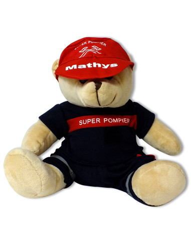 Ours Peluche Personnalisé - Men Fire La Boutique des Sapeurs Pompiers
