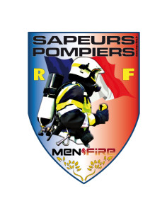 Autocollant blason Sapeurs-Pompiers Drapeau MF | Men Fire Boutique SP