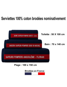 Serviette Personnalisée à l'unité - Men Fire Boutique Sapeurs Pompiers 2